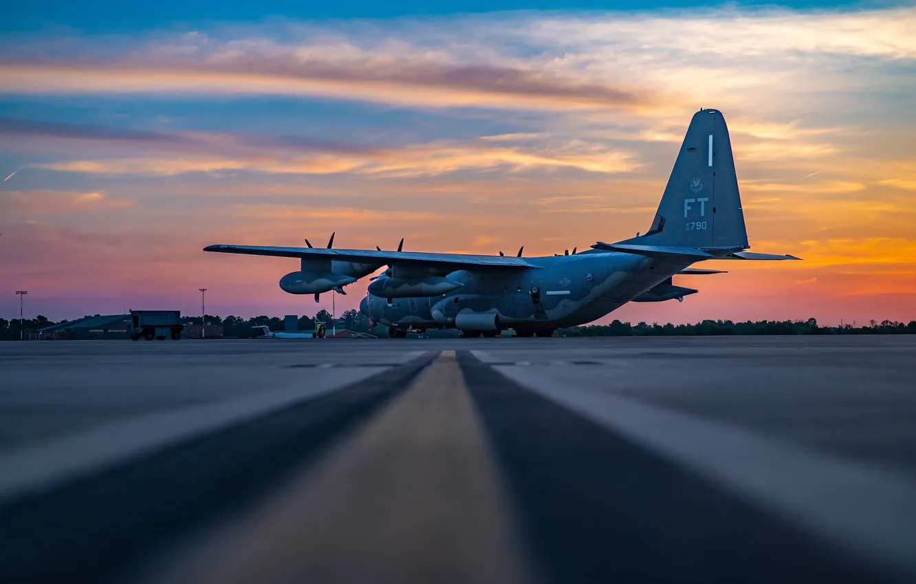 Photo wallpaper Lockheed, American military transport aircraft, HC-130J Combat King II, Next generation combat search and rescue …