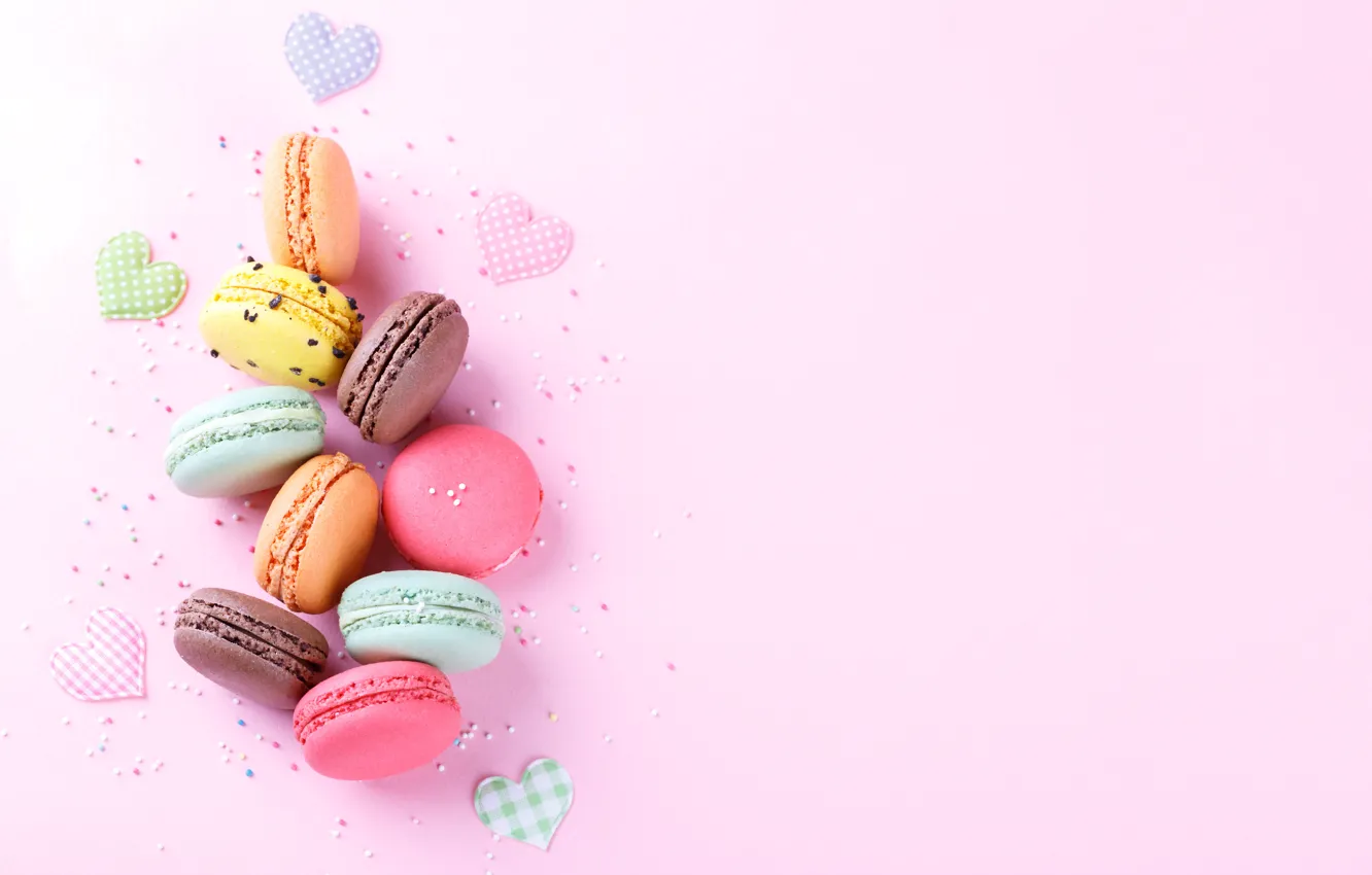 Photo wallpaper cookies, hearts, dessert, almond