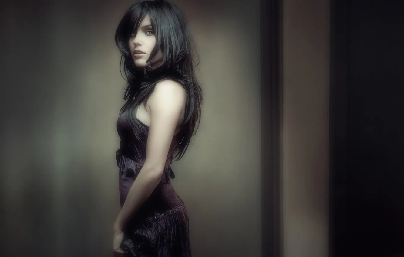 Photo wallpaper girl, photo, brunette