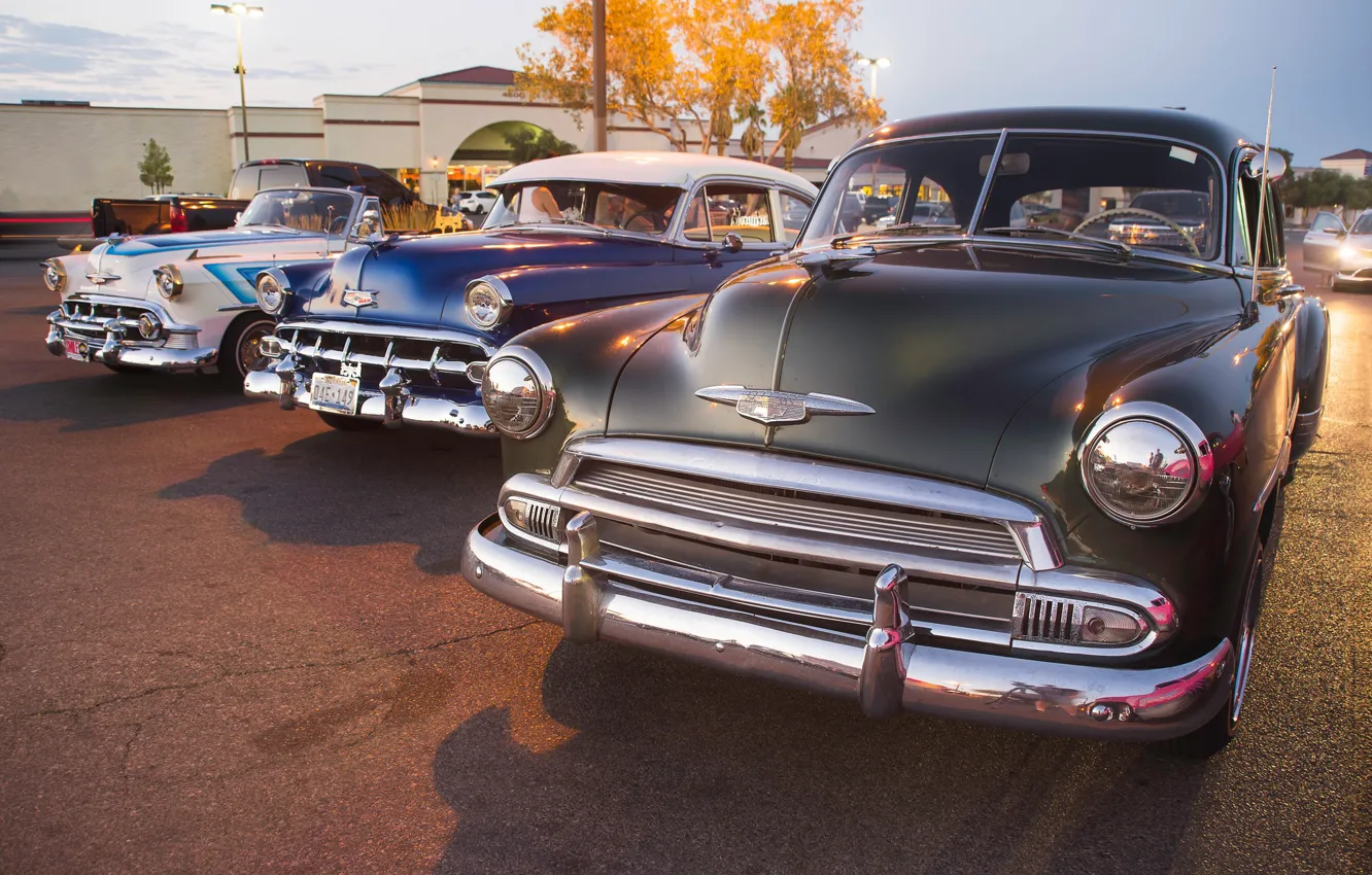 Photo wallpaper Retro, cars, Chevy, Classic