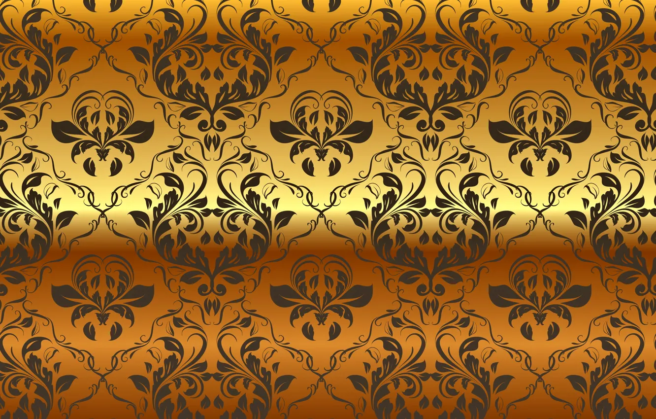 Photo wallpaper background, gold, pattern, vector, golden, ornament, vintage, background