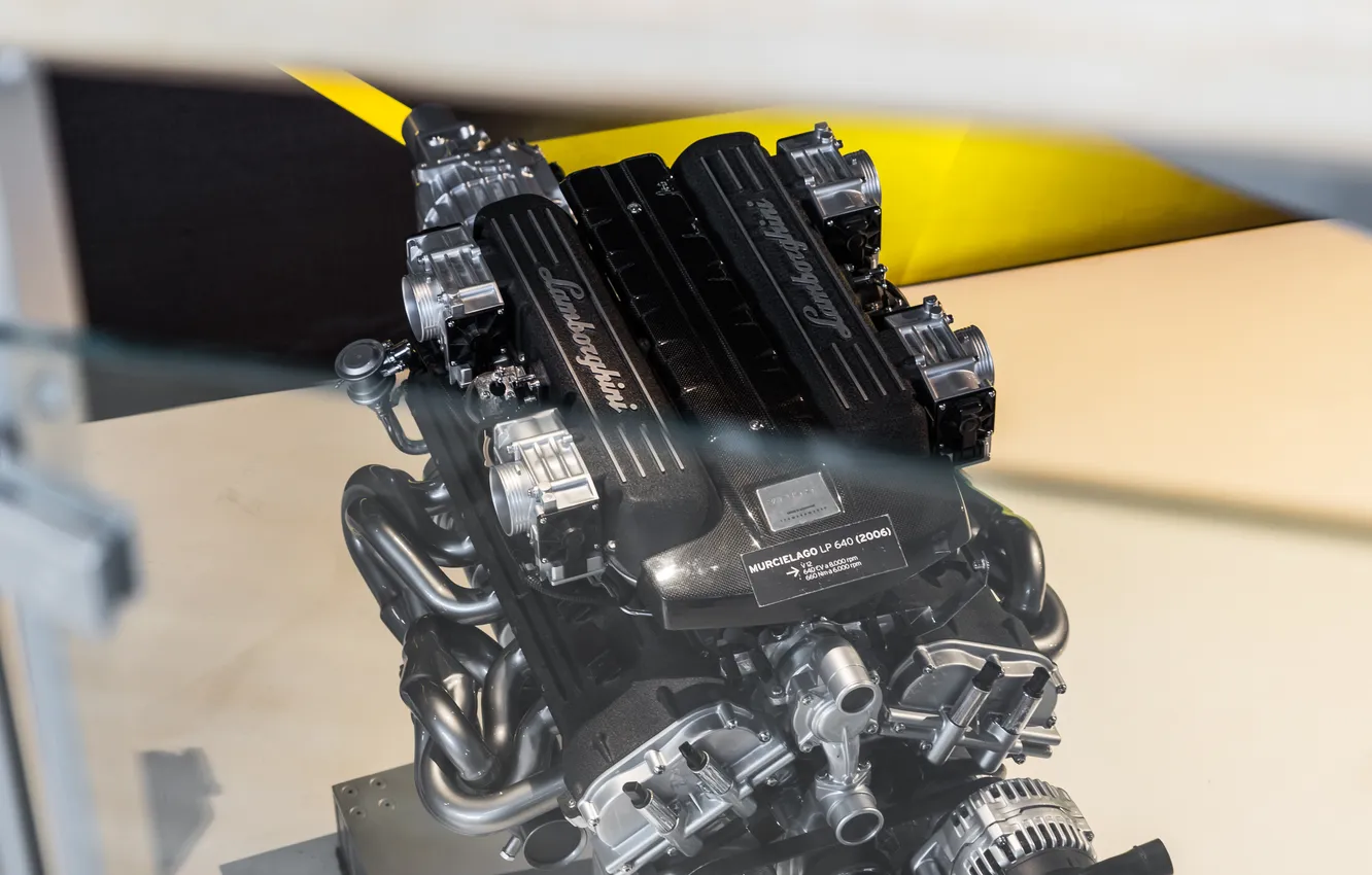 Photo wallpaper Lamborghini, murcielago, engine