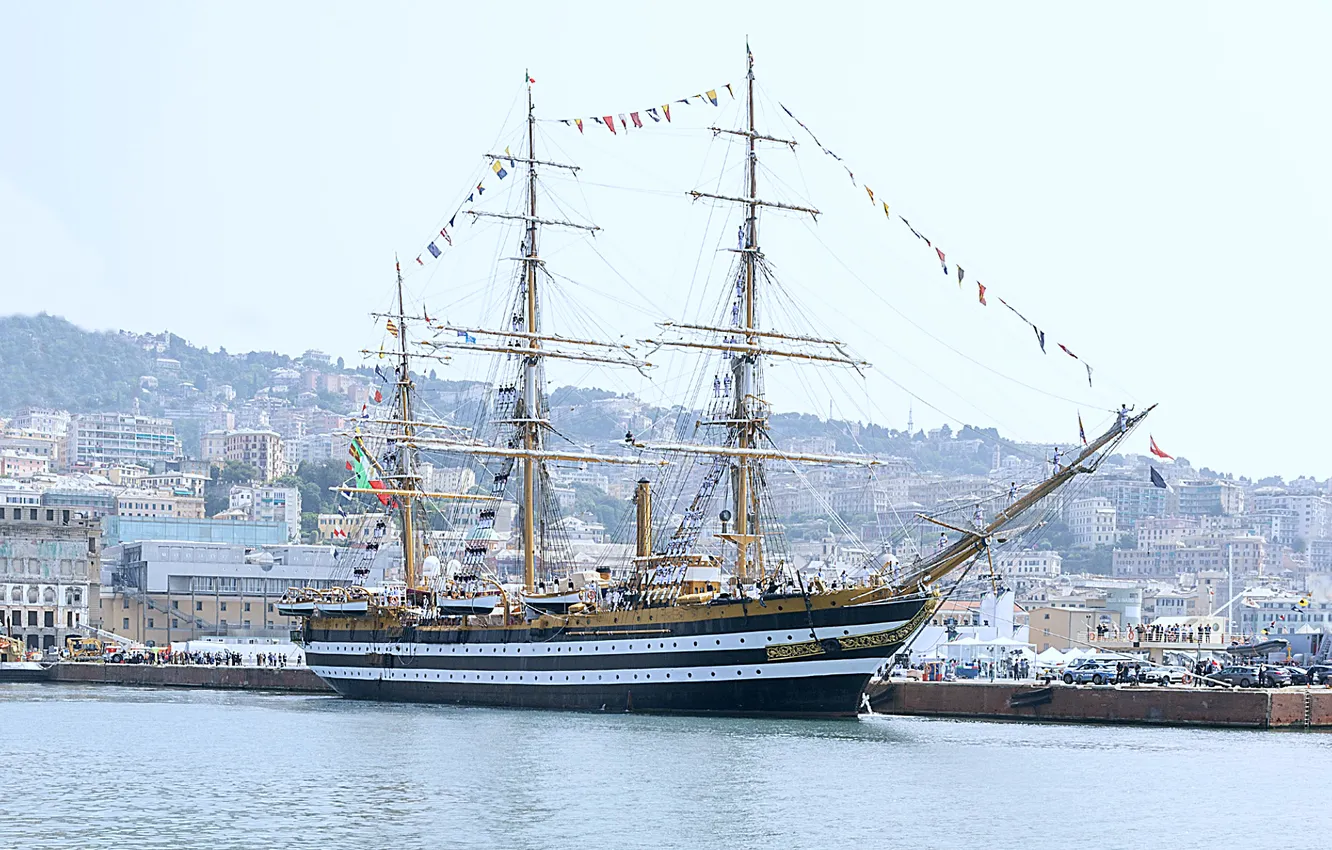 Photo wallpaper The Italian Navy, Amerigo Vespucci, training sailboat