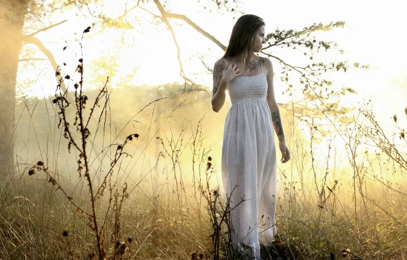 Photo wallpaper girl, light, mood, Trish