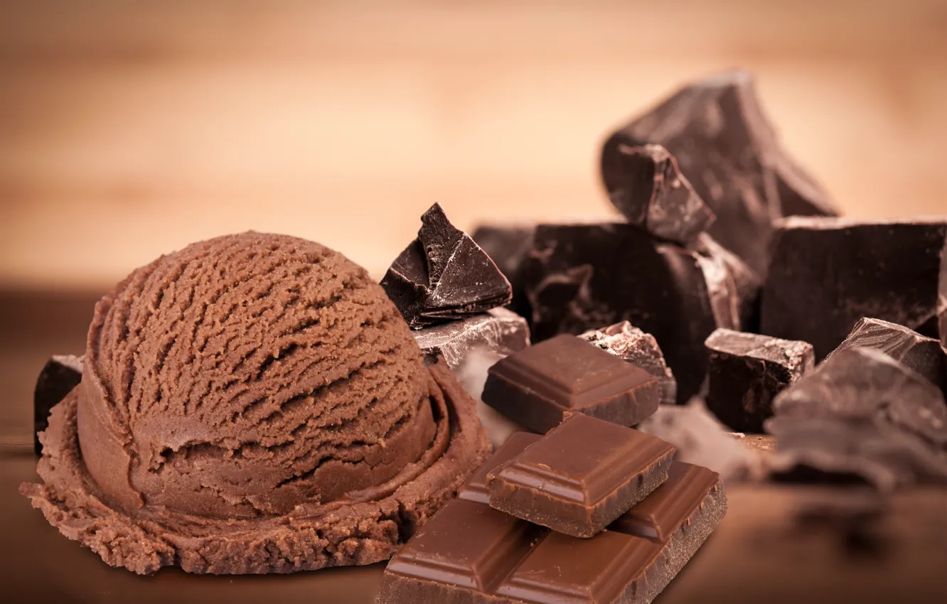 Photo wallpaper chocolate, ice cream, dessert