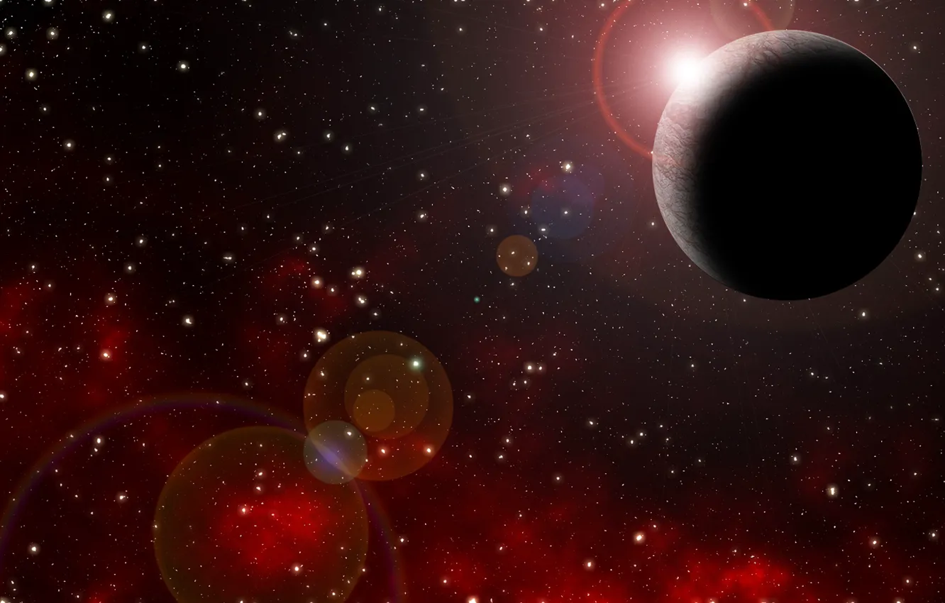 Photo wallpaper space, red, planet