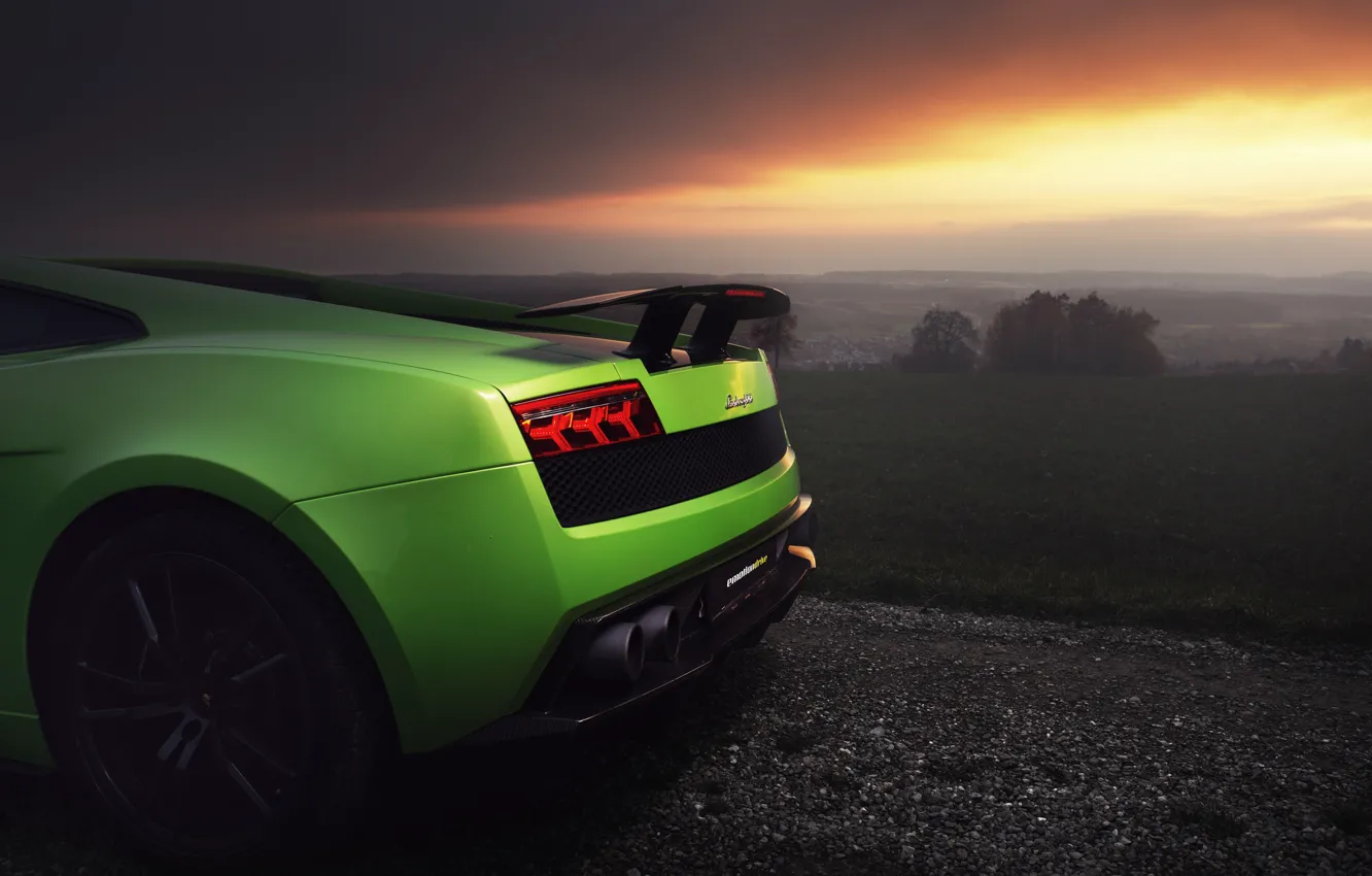Photo wallpaper green, Lamborghini, Superleggera, Lamborghini Gallardo, Lamborghini Gallardo Superleggera