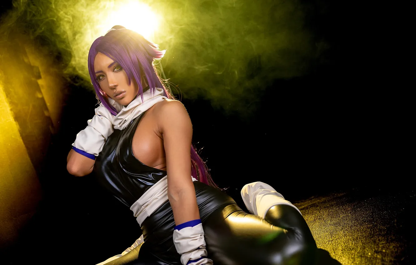 Photo wallpaper image, smoke, light, Nonsummerjack, cosplay, costume, latex