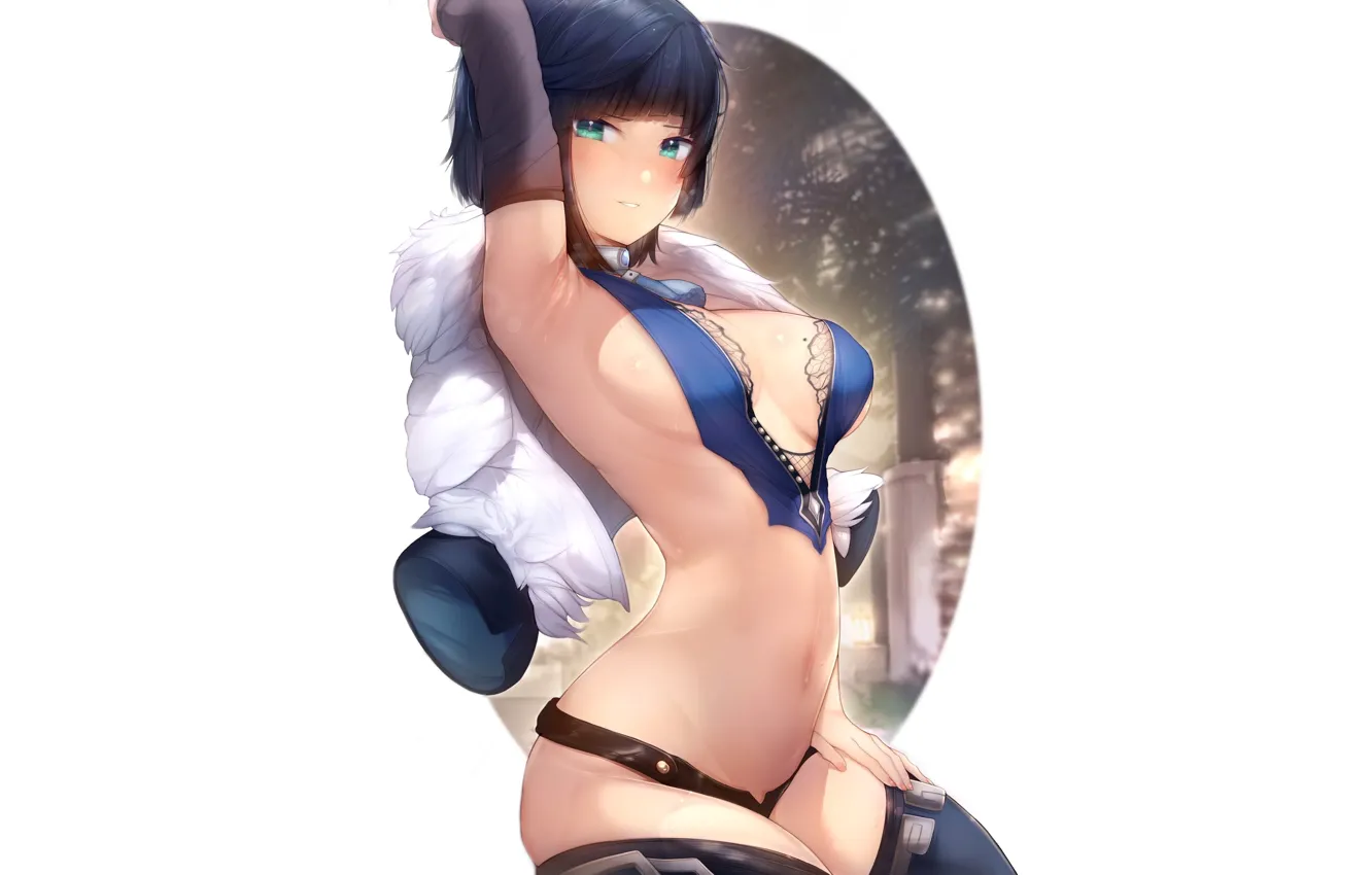 Photo wallpaper girl, sexy, anime, pretty, babe, armpit, super sexy, almost naked