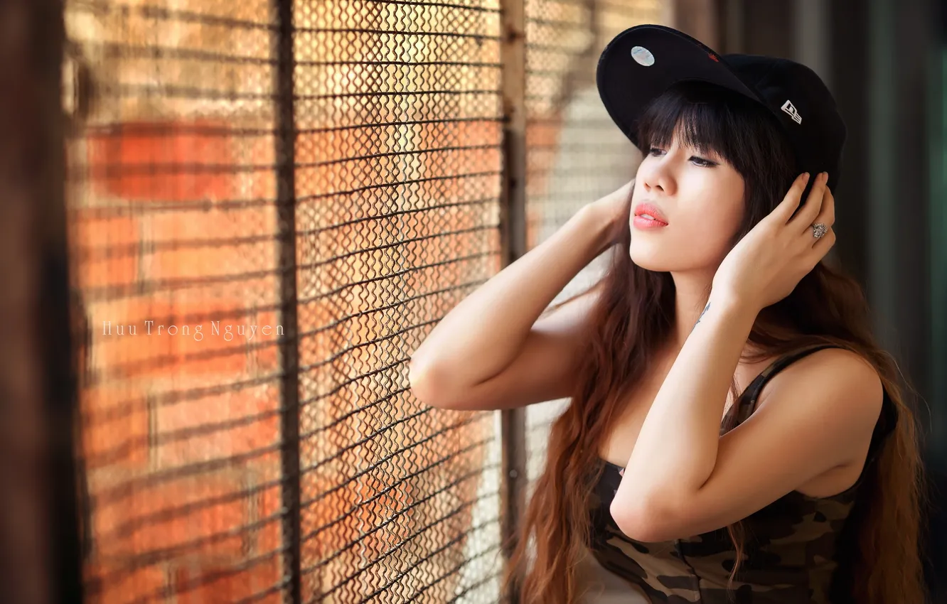 Photo wallpaper girl, background, Asian