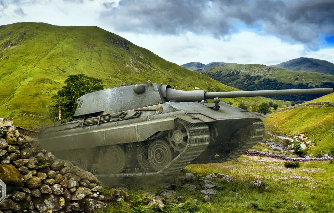 Photo wallpaper clouds, Germany, tank, Germany, WoT, tank, World of Tanks, tanks