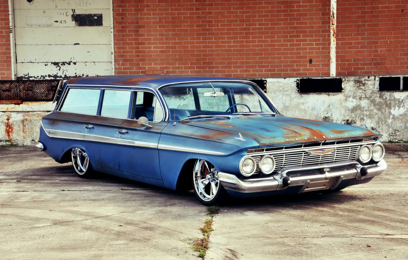 Photo wallpaper Car, Chevy, Old, Wagon, Nomad