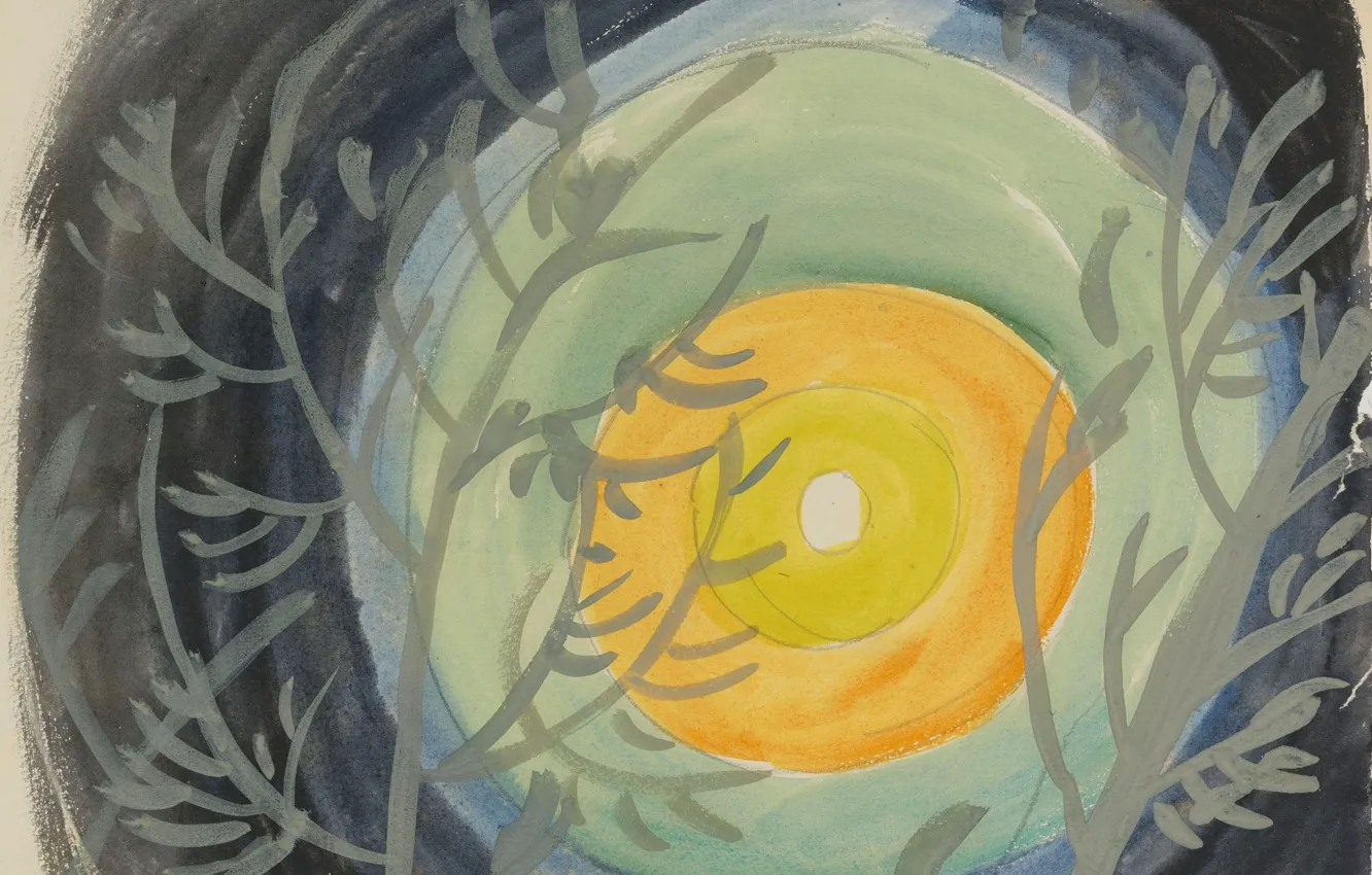 Photo wallpaper 1916, Autumn Moon, Charles Ephraim Burchfield, legionarism
