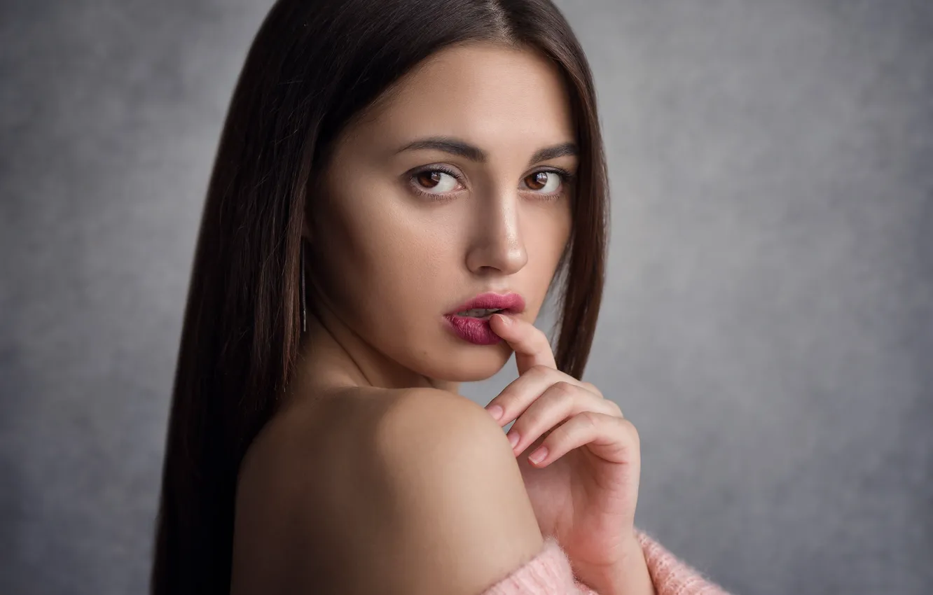 Photo wallpaper girl, face, portrait, shoulders, Eugene Sibirev