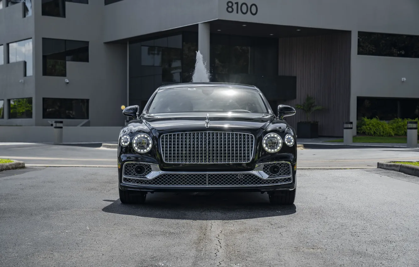 Photo wallpaper Black, Flying Spur, Front view