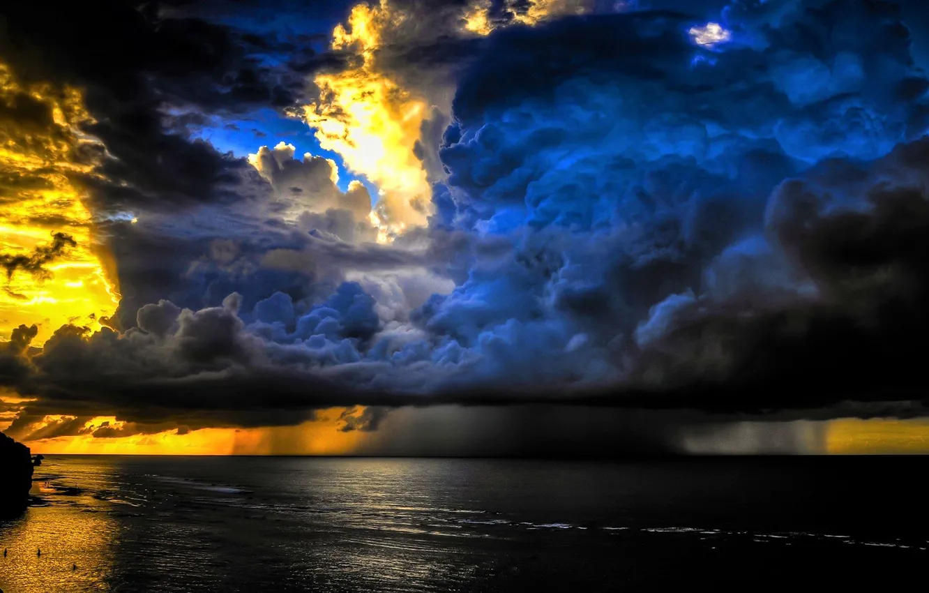 Photo wallpaper sea, the storm, water, storm, strom