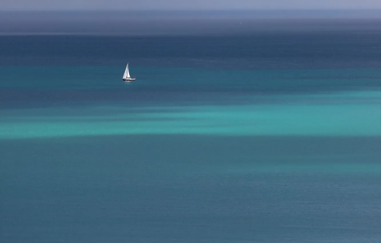 Photo wallpaper sea, boat, sail