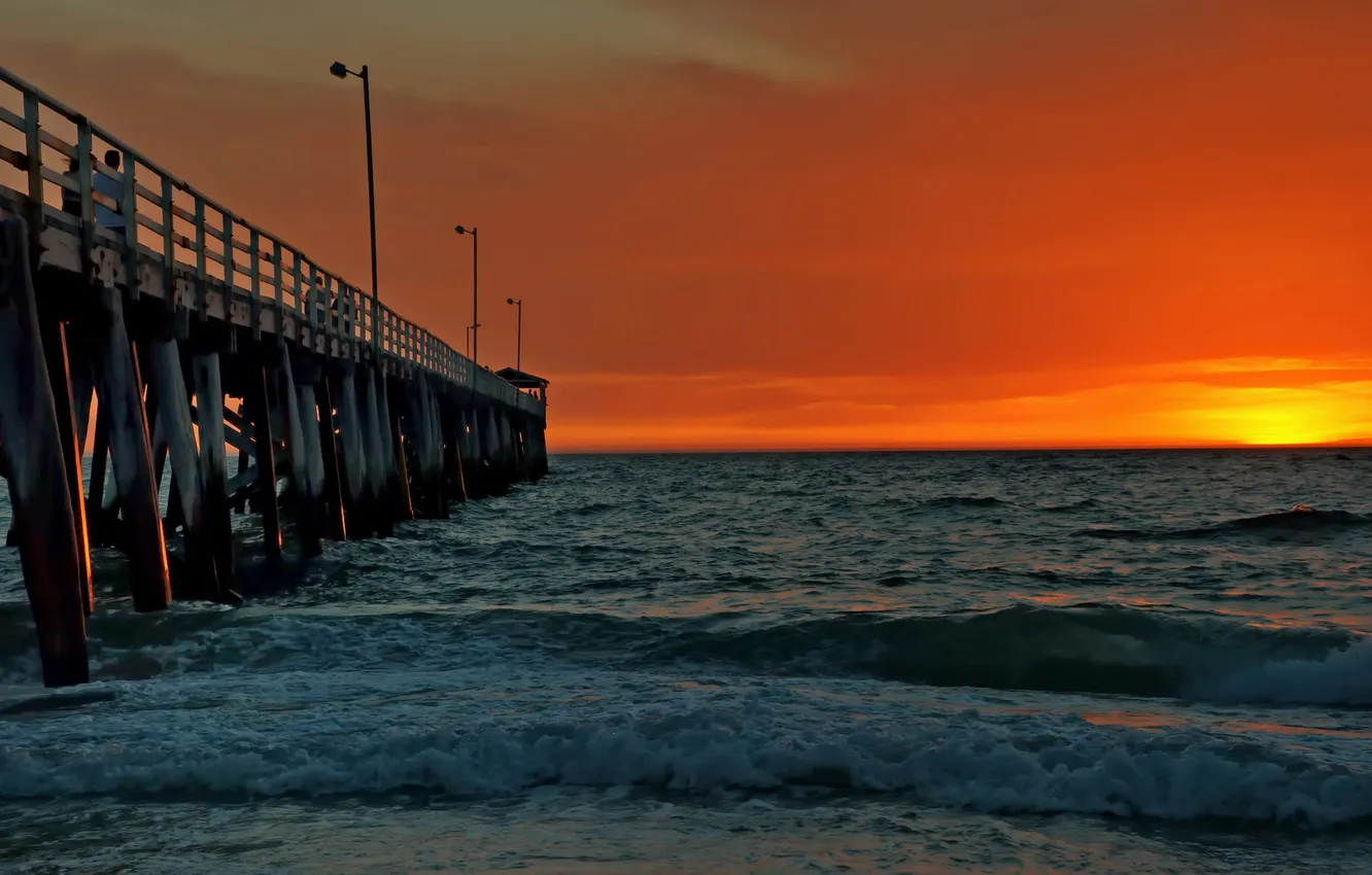 Photo wallpaper sea, landscape, bridge, End of our summer
