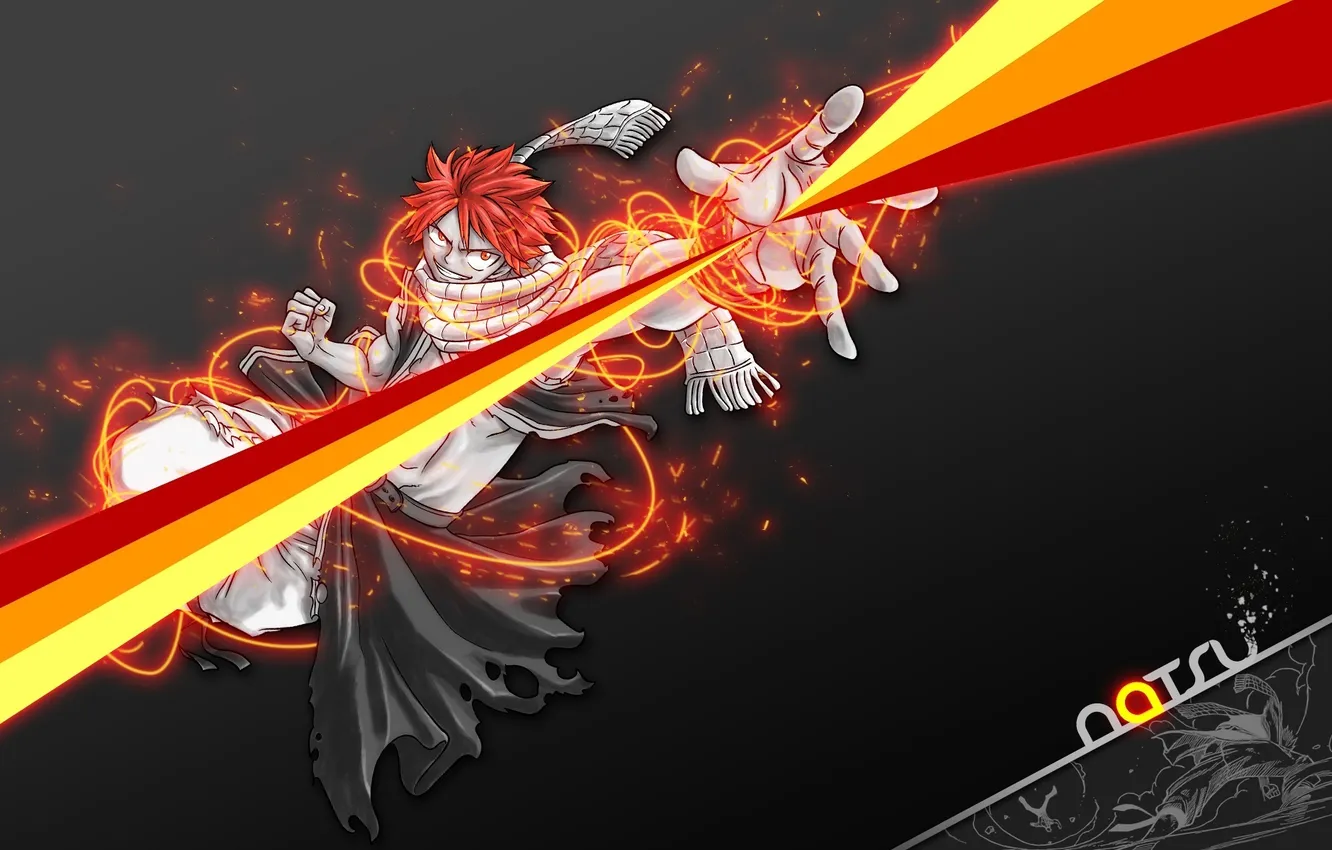 Photo wallpaper line, background, dark, fairy tail, Natsu, fairy tail