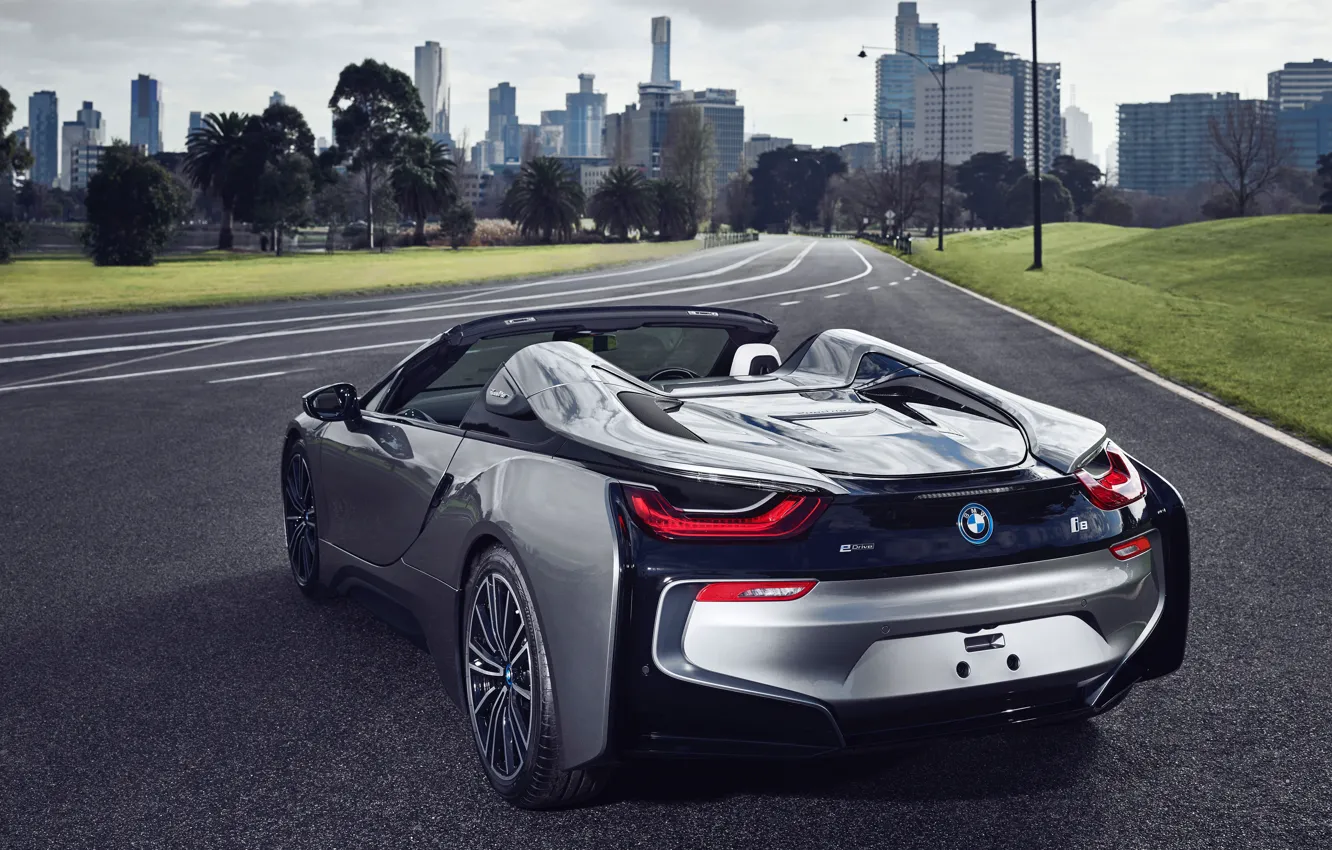Photo wallpaper Roadster, rear view, 2018, BMW i8