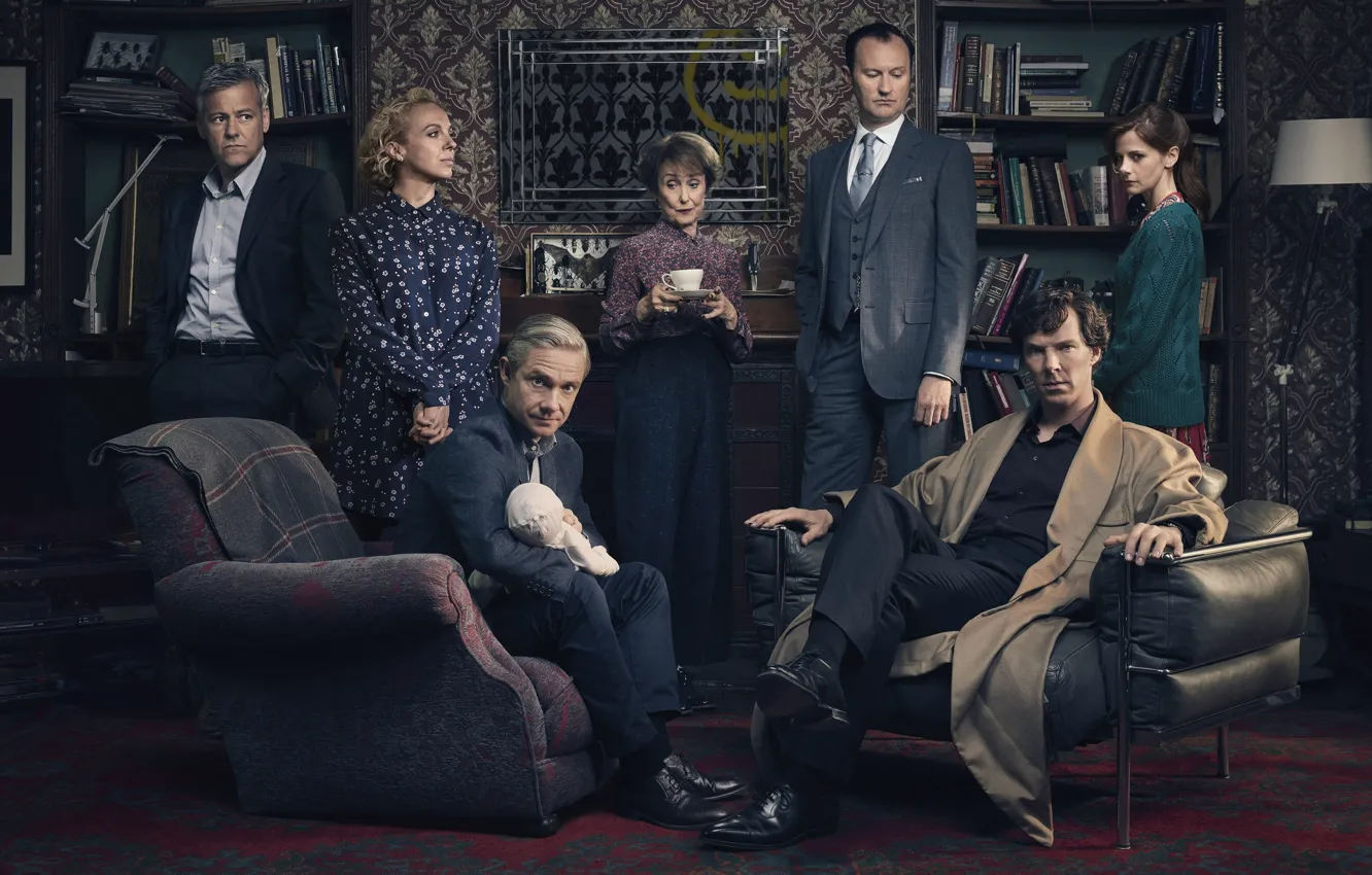 Photo wallpaper children, background, characters, Martin Freeman, Benedict Cumberbatch, Benedict Cumberbatch, Sherlock, Mark Gatiss