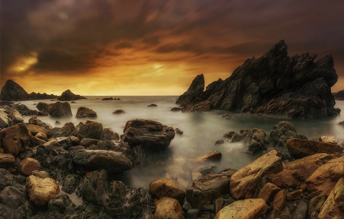 Photo wallpaper sea, coast, Spain, Asturias