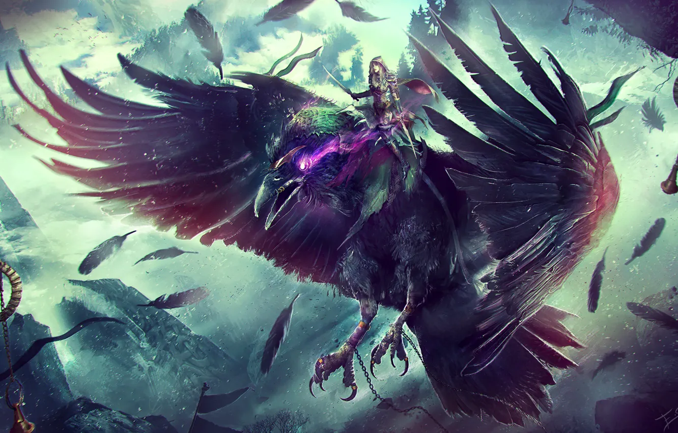 Photo wallpaper World of Warcraft, Blizzard, warcraft, wow, art, Rogue, Raven