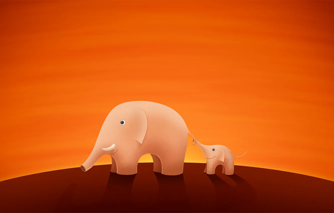 Photo wallpaper elephant, trunk, elephant