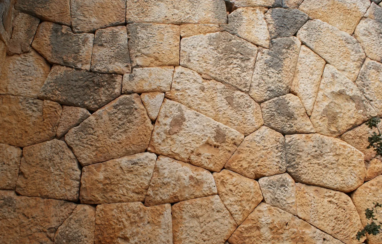 Photo wallpaper wall, stone, brown, spots, brick