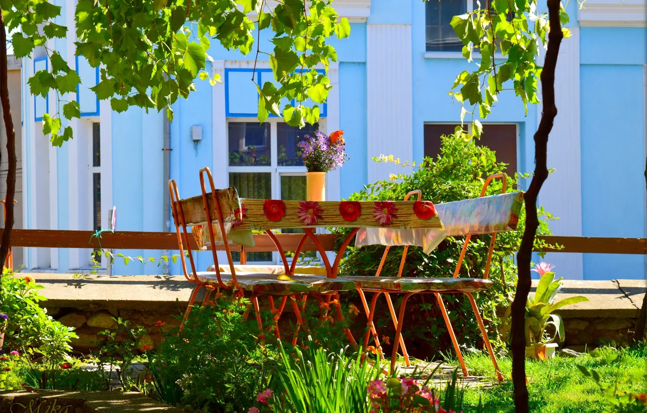 Photo wallpaper garden, yard, garden