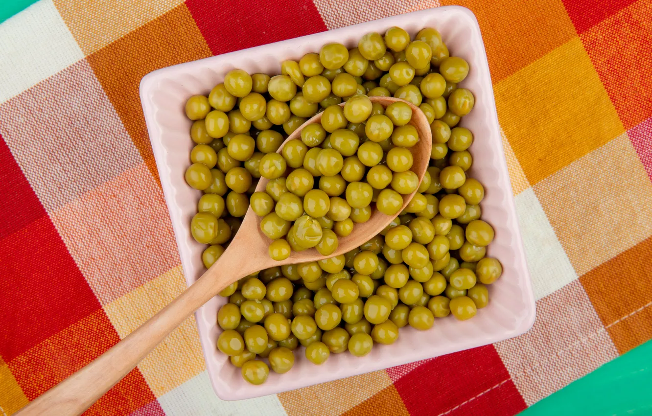 Photo wallpaper table, peas, green peas, green peas, young green peas
