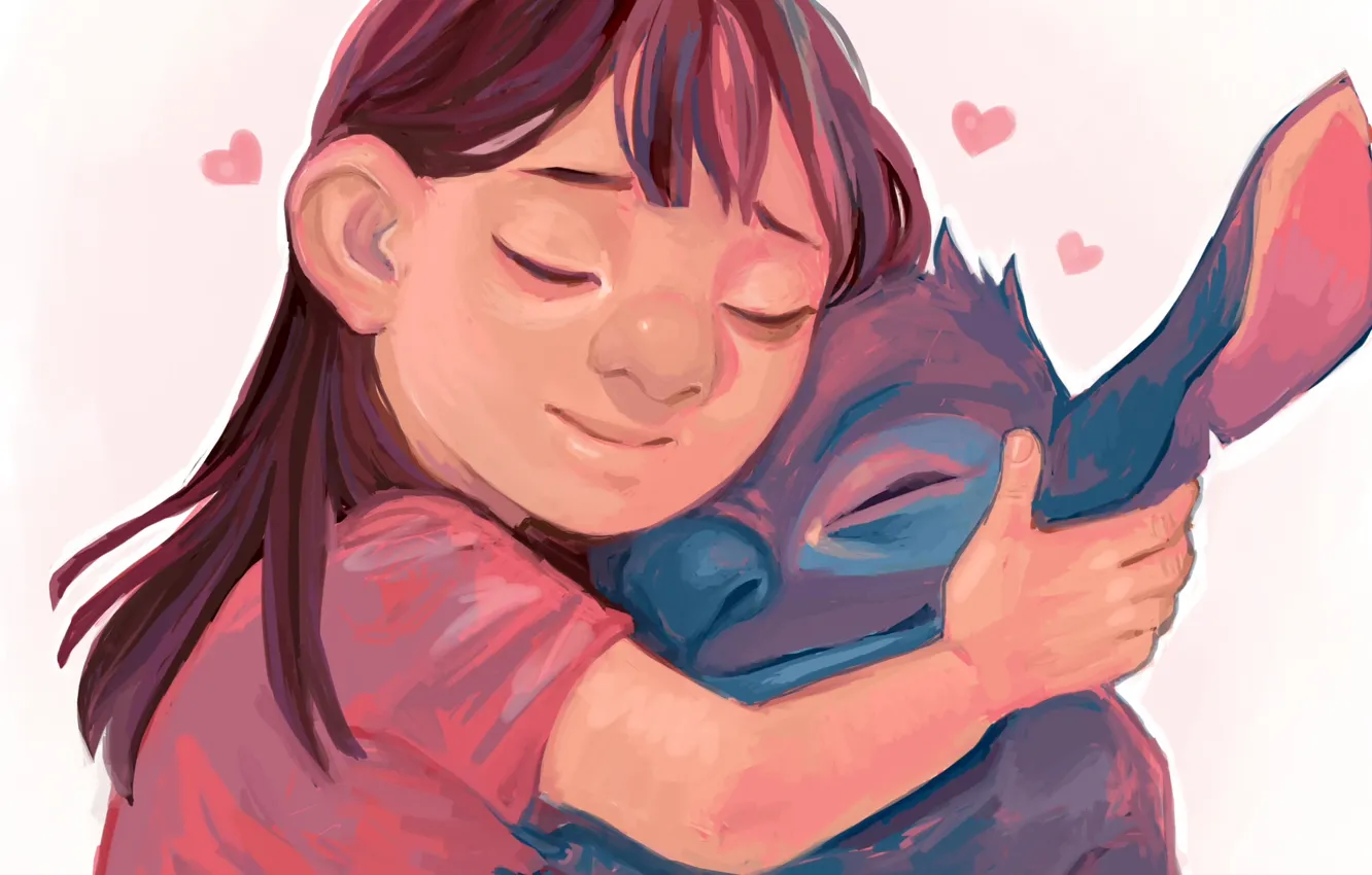 Photo wallpaper art, girl, monster, Lilo &amp; Stitch, Lilo and Stitch, Zapekanka's