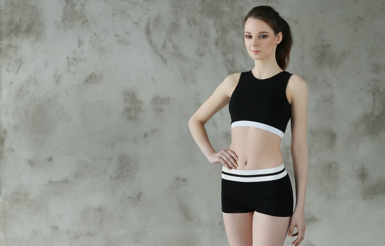 Photo wallpaper young, stretching, sportswoman