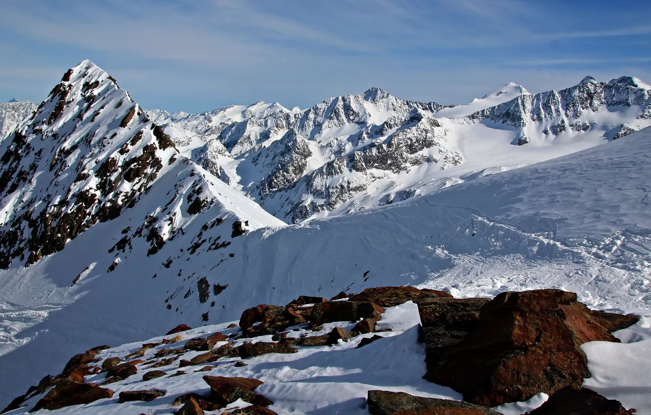 Photo wallpaper snow, mountains, Alps