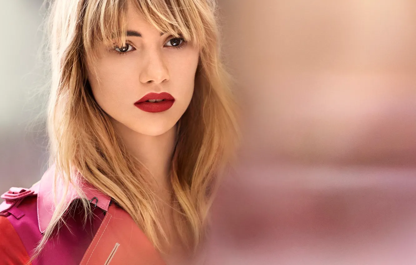 Photo wallpaper look, portrait, makeup, brown eyes, blurred background, brown eyes, look, portrait