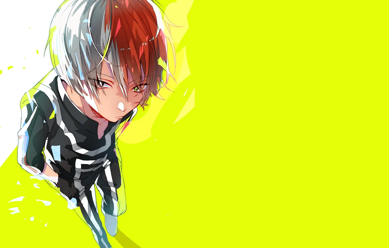 Photo wallpaper look, background, anime, guy, Boku no Hero Academy, My hero Academy, Todoroki Shoto