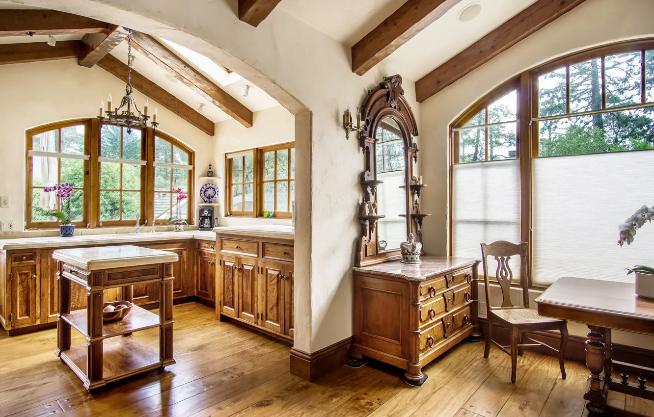 Photo wallpaper design, furniture, home, window, chest