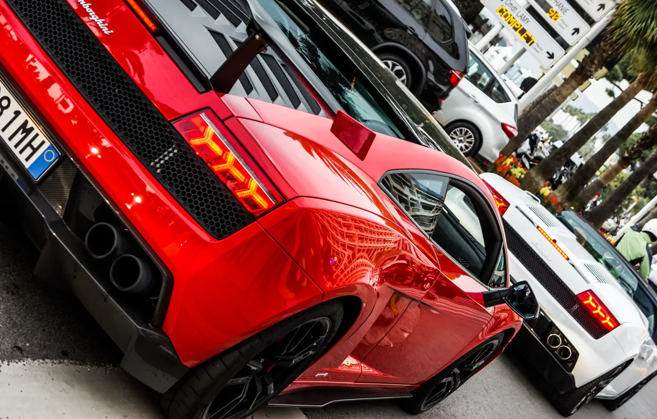 Photo wallpaper red, speed, Lamborghini, Lamborghini Aventador, Sportcar, car