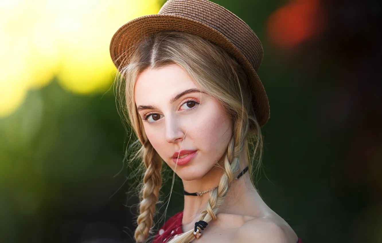 Photo wallpaper look, portrait, hat, Polina, Ilya Arte