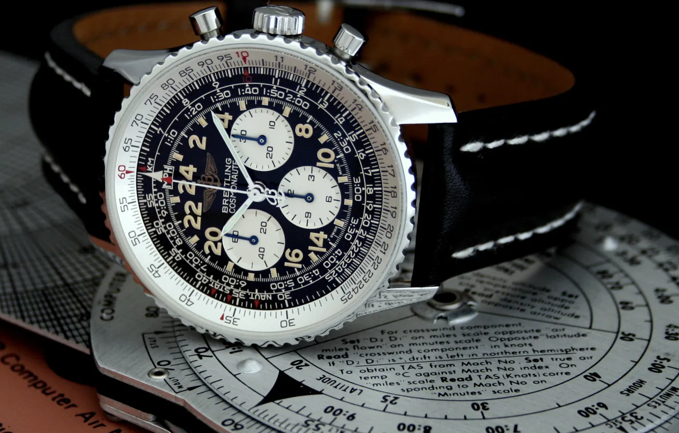 Photo wallpaper military, aviation, jet, time, Breitling, wristwatch, slide rule