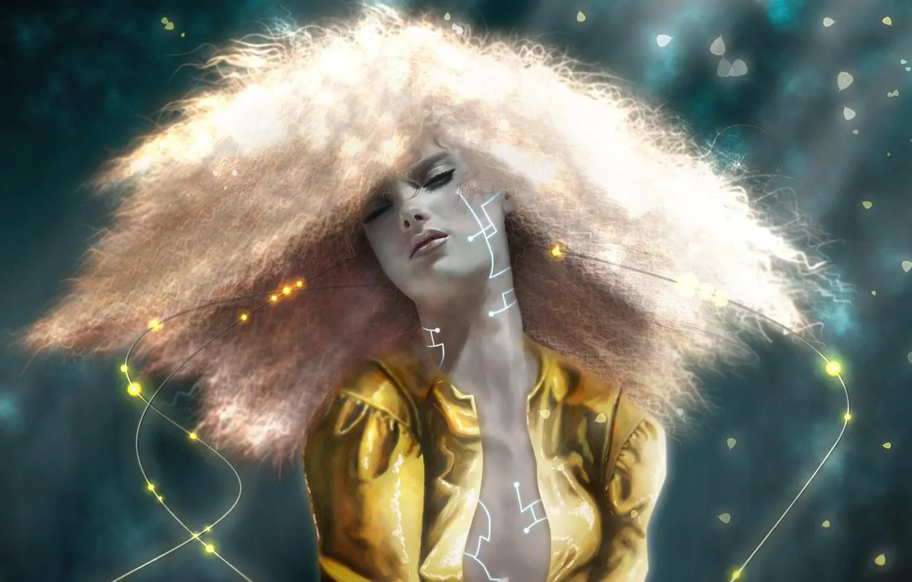 Photo wallpaper girl, hair, figure