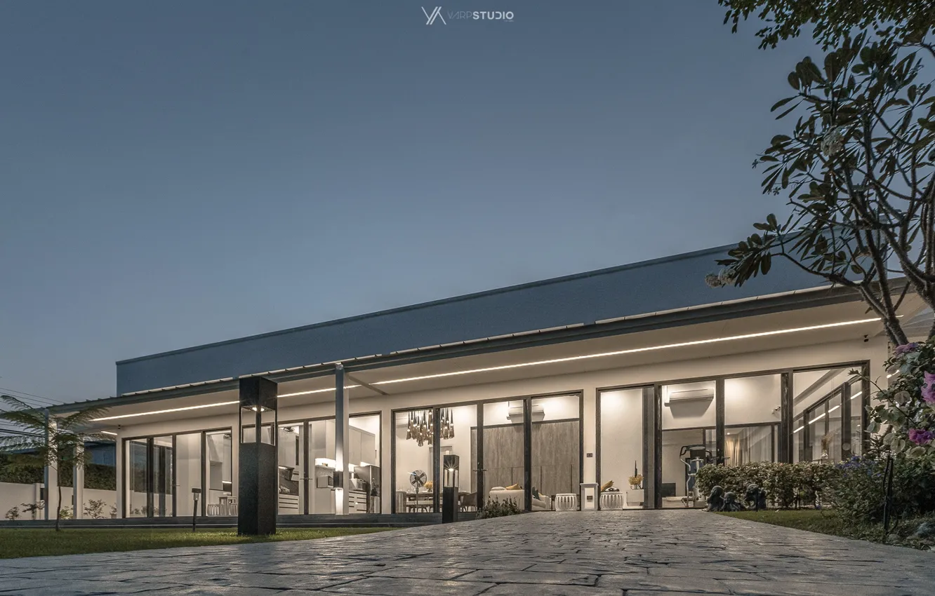 Photo wallpaper design, home, fan, yard, Endless House