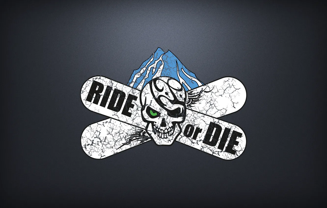 Photo wallpaper snowboard, skull, flag, pirates, ride