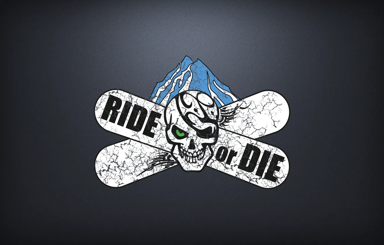 Photo wallpaper snowboard, skull, flag, pirate, ride