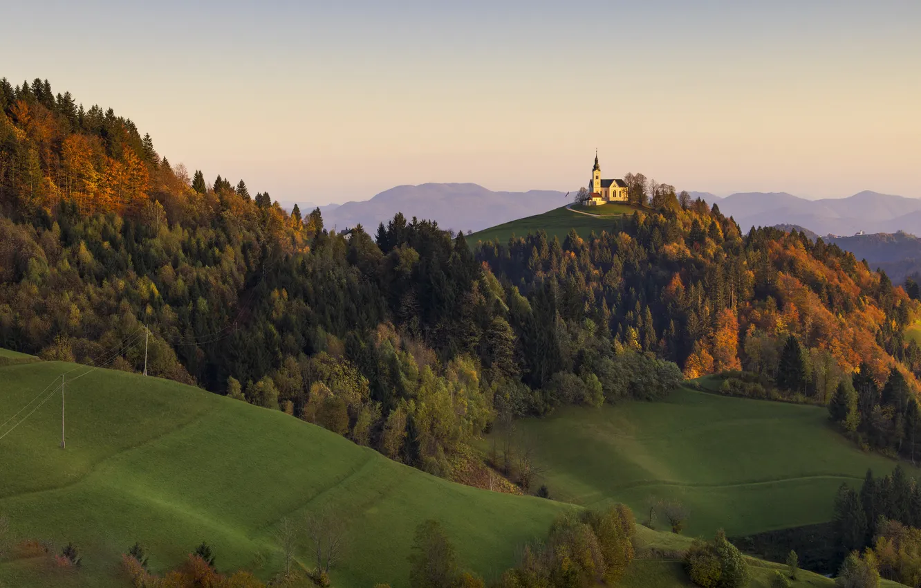 Photo wallpaper landscape, Slovenia, St. Leonhard