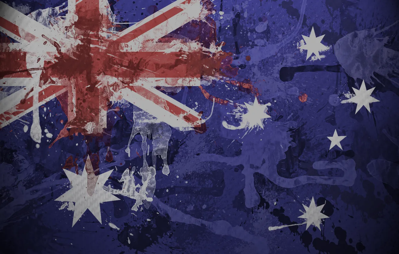 Photo wallpaper squirt, paint, texture, flag, Australia