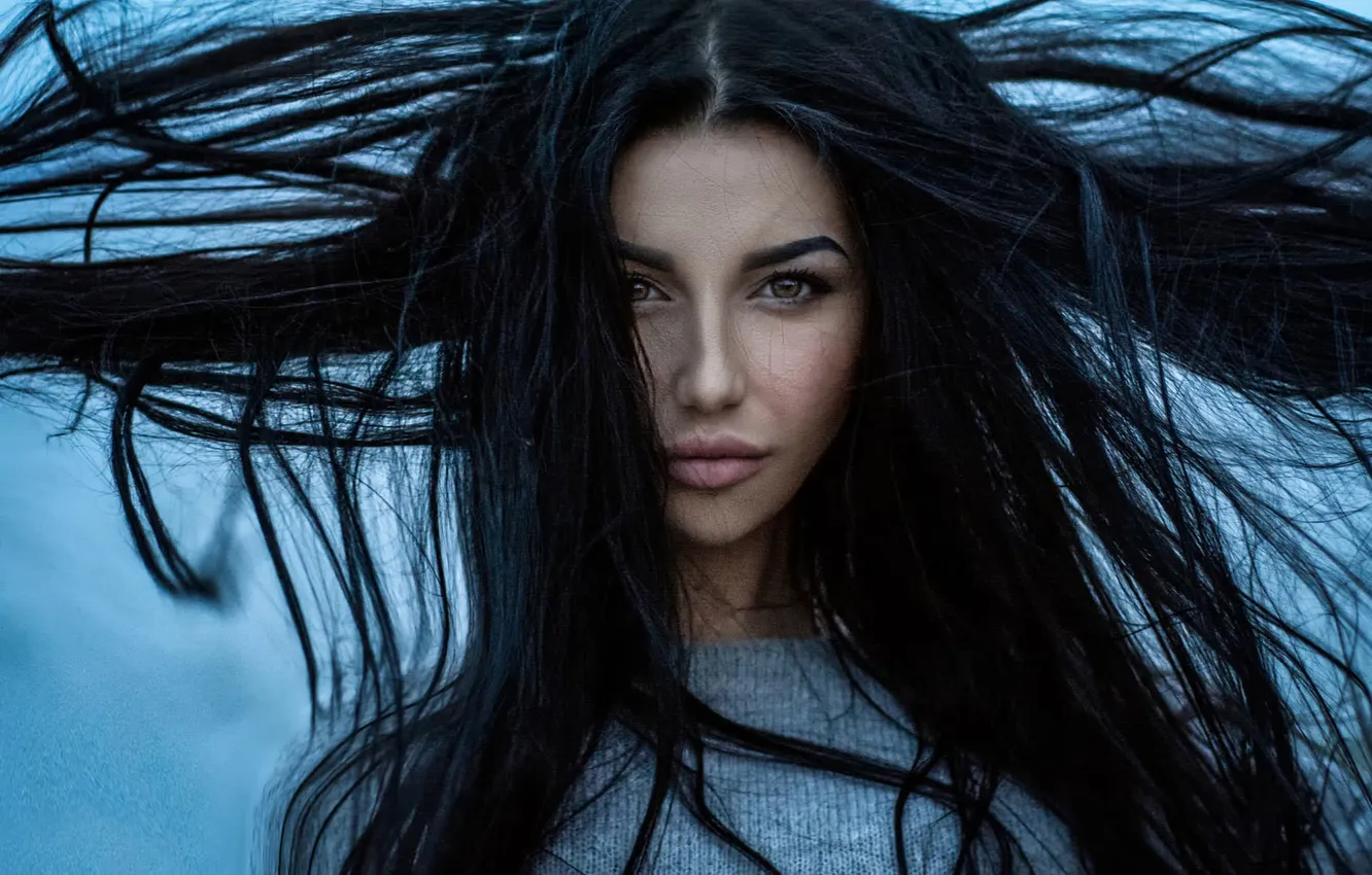 Photo wallpaper hair, Alina, brown-eyed, Sergey Belikov