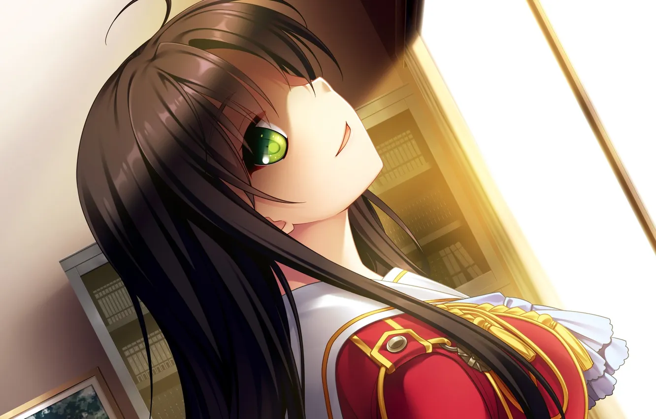 Photo wallpaper look, girl, book, form, grin, art, hello lady