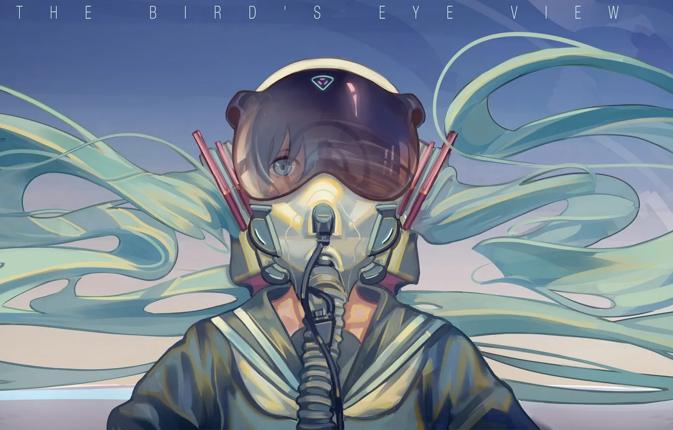 Photo wallpaper girl, anime, mask, art, vocaloid, hatsune miku, zicai tang