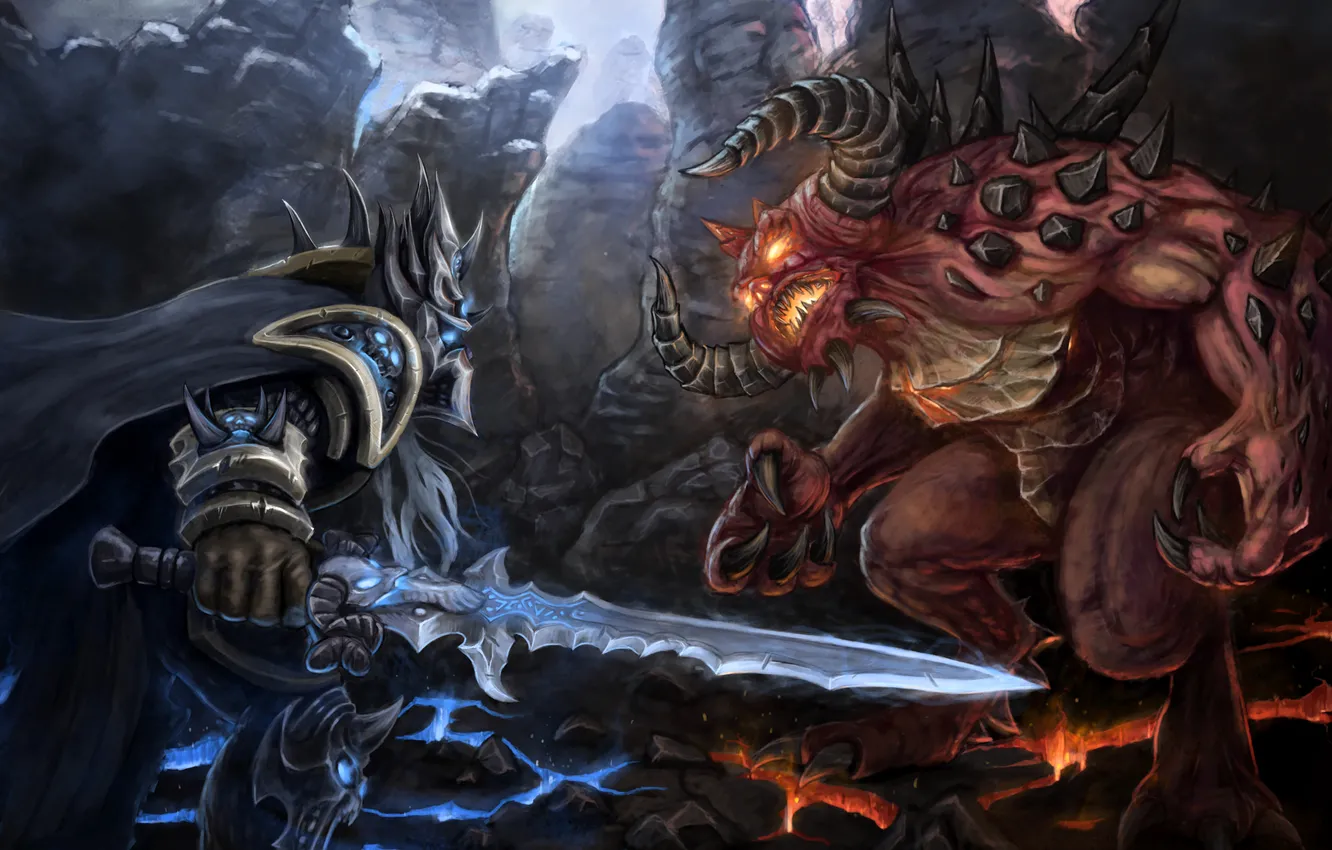 Photo wallpaper diablo, wow, art, arthas, Heroes of the Storm, moba